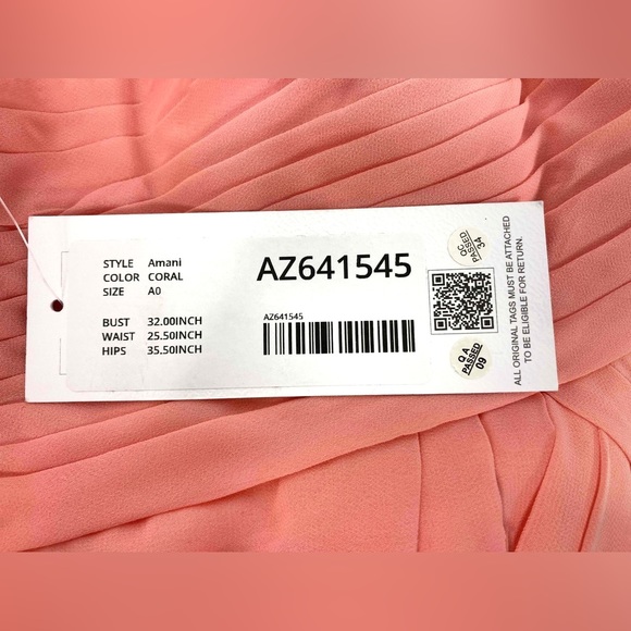 NEW WITH TAG! Azazie Amani A-line cut chiffon, pleated halter neckline A0 - Picture 7 of 9